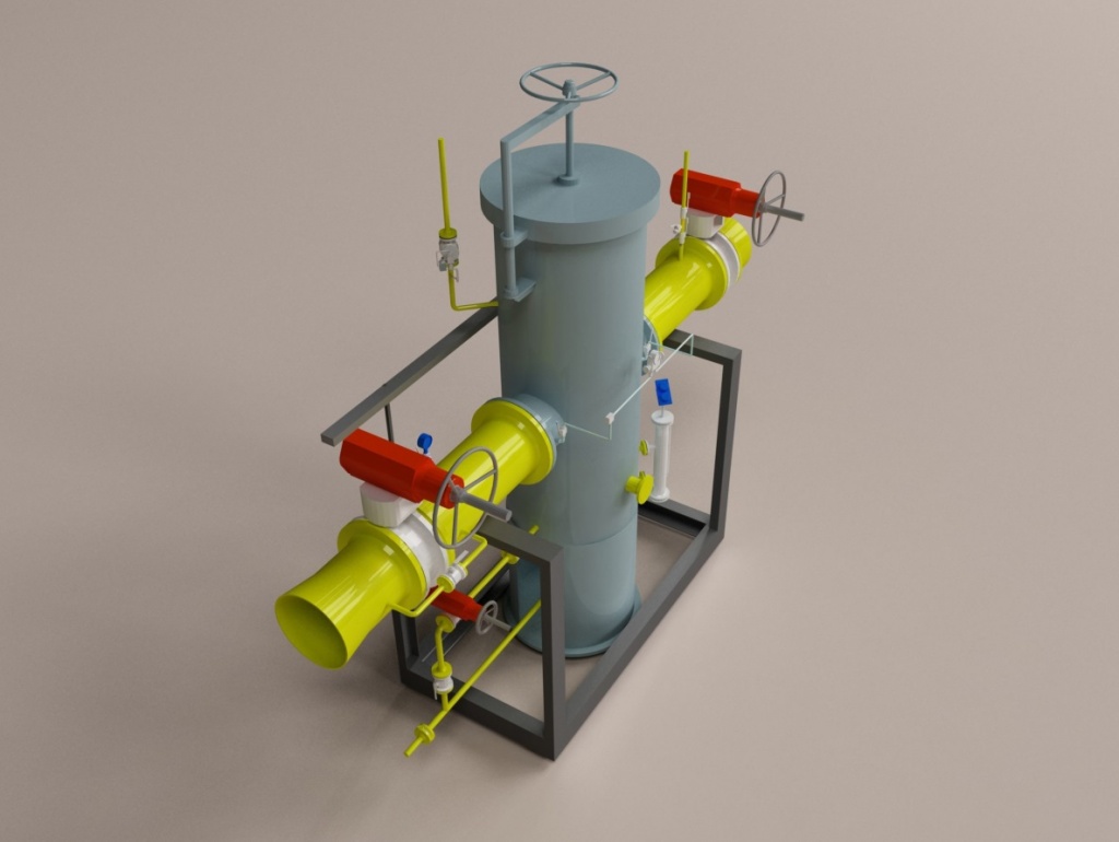 Разработка 3D модели узла очистки природного газа