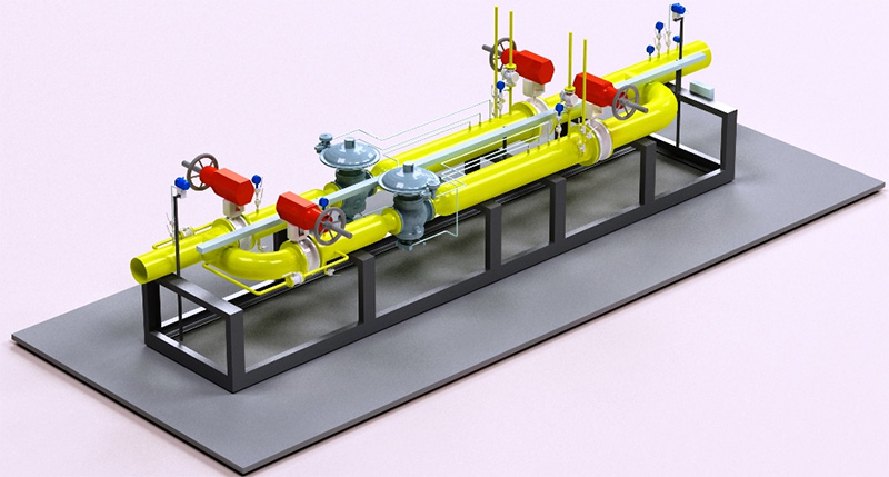 Разработка 3D модели узла редуцирования природного газа